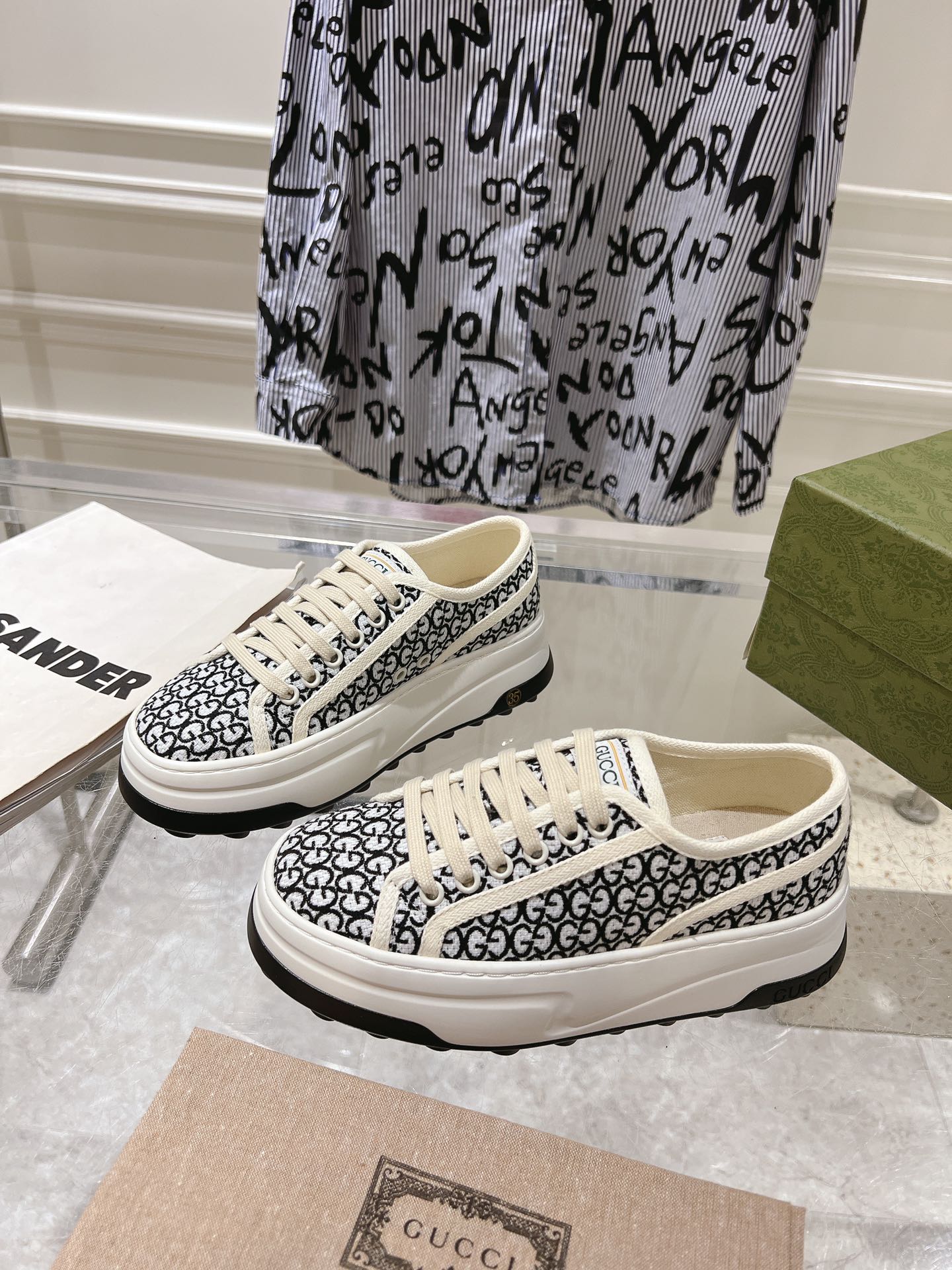 Gucci Couple Canvas Shoes Canvas M-s