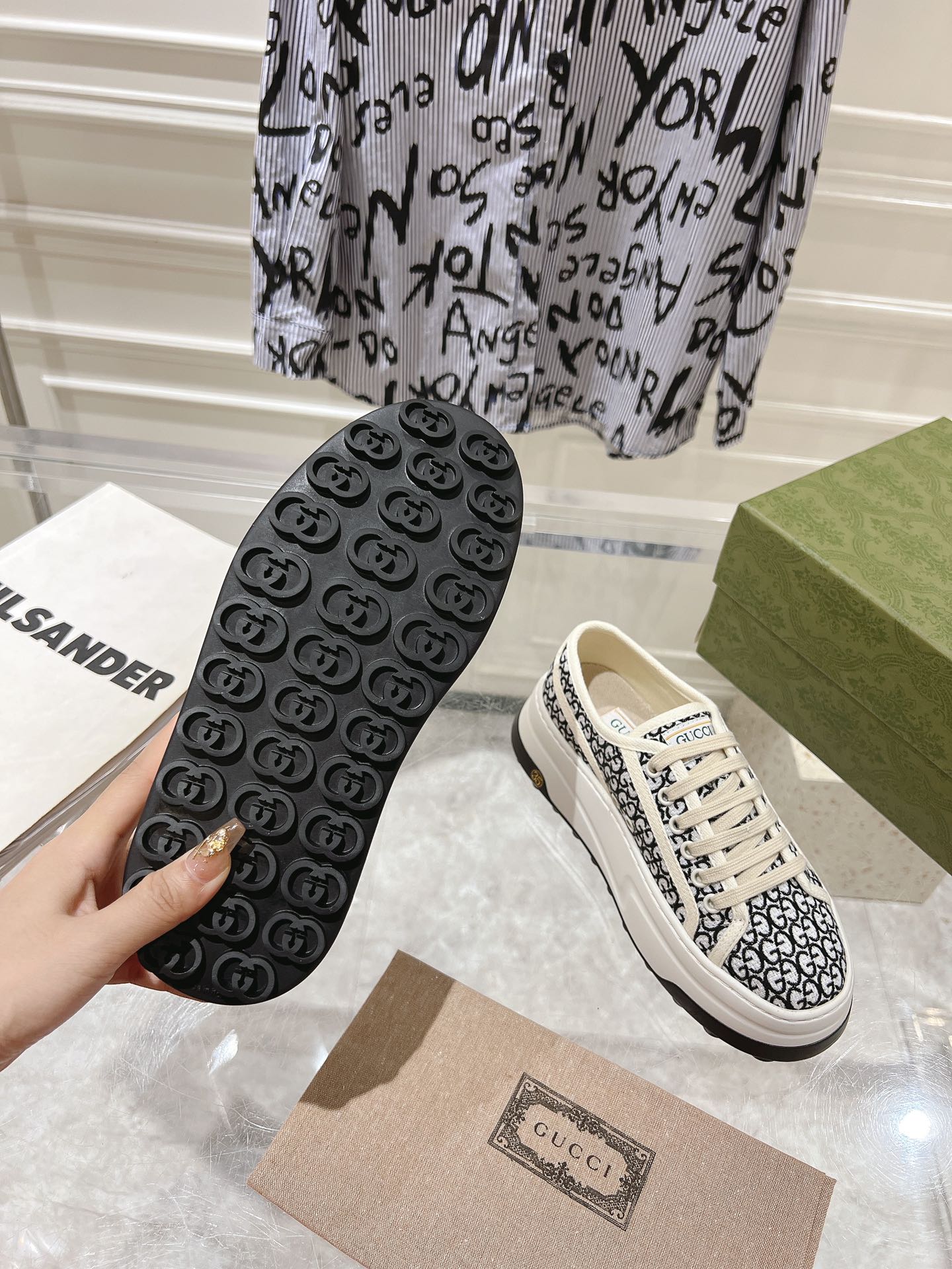 Gucci Couple Canvas Shoes Canvas M-s