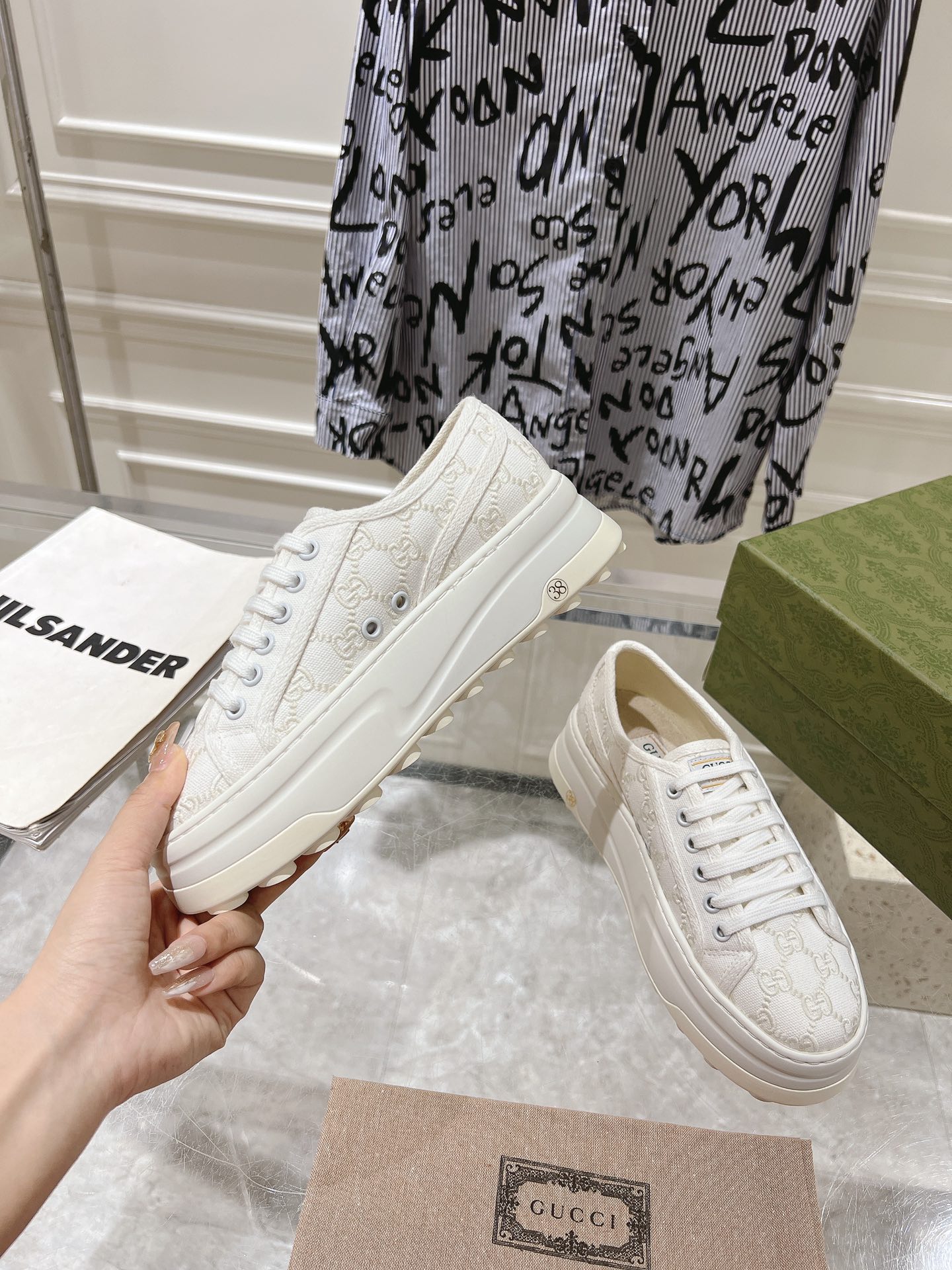 Gucci Couple Canvas Shoes Canvas M-s