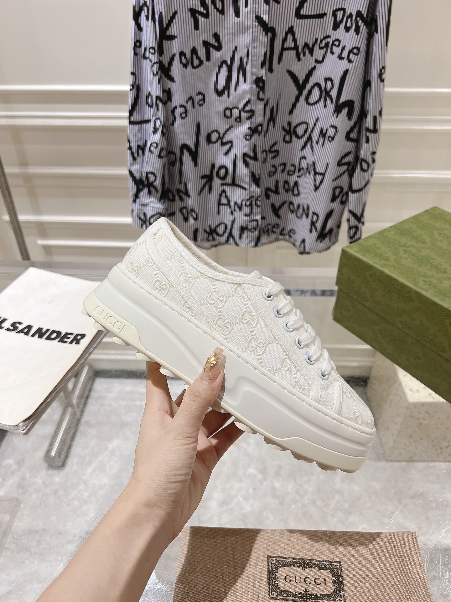 Gucci Couple Canvas Shoes Canvas M-s