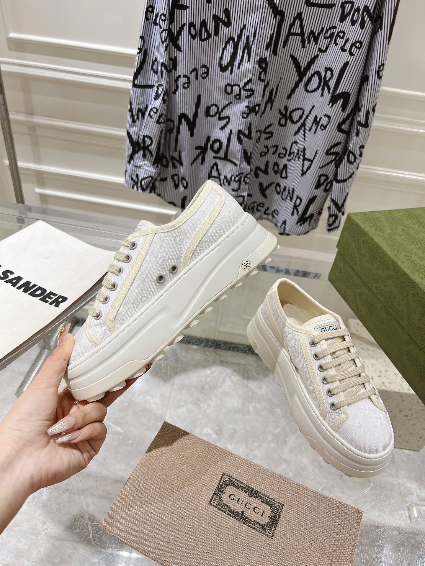 Gucci Couple Canvas Shoes Canvas M-s