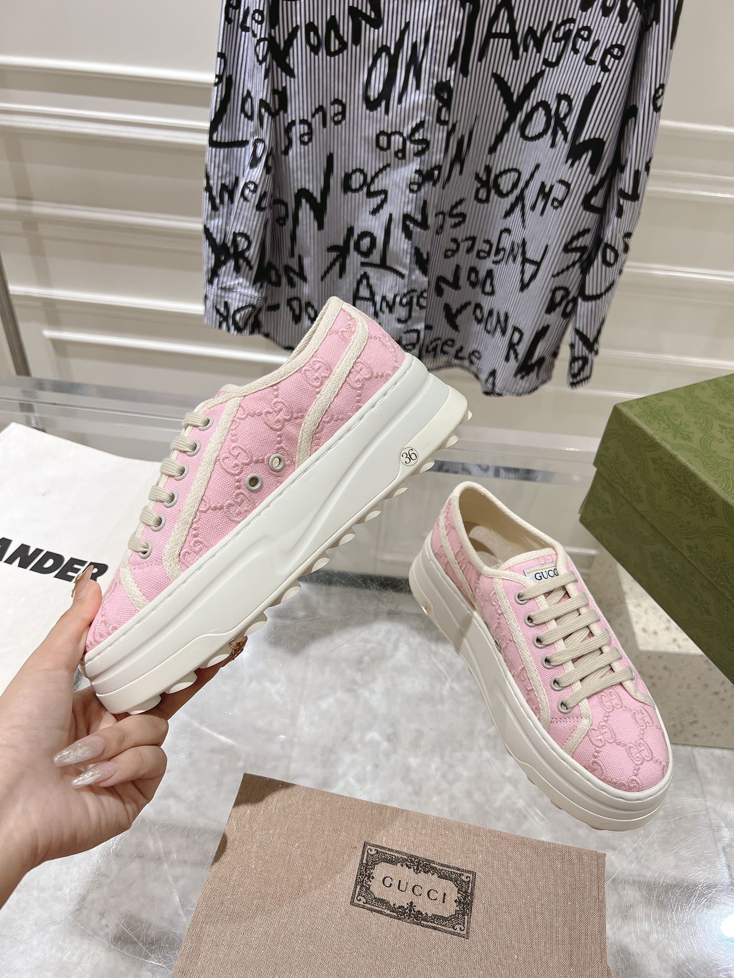 Gucci Couple Canvas Shoes Canvas M-s