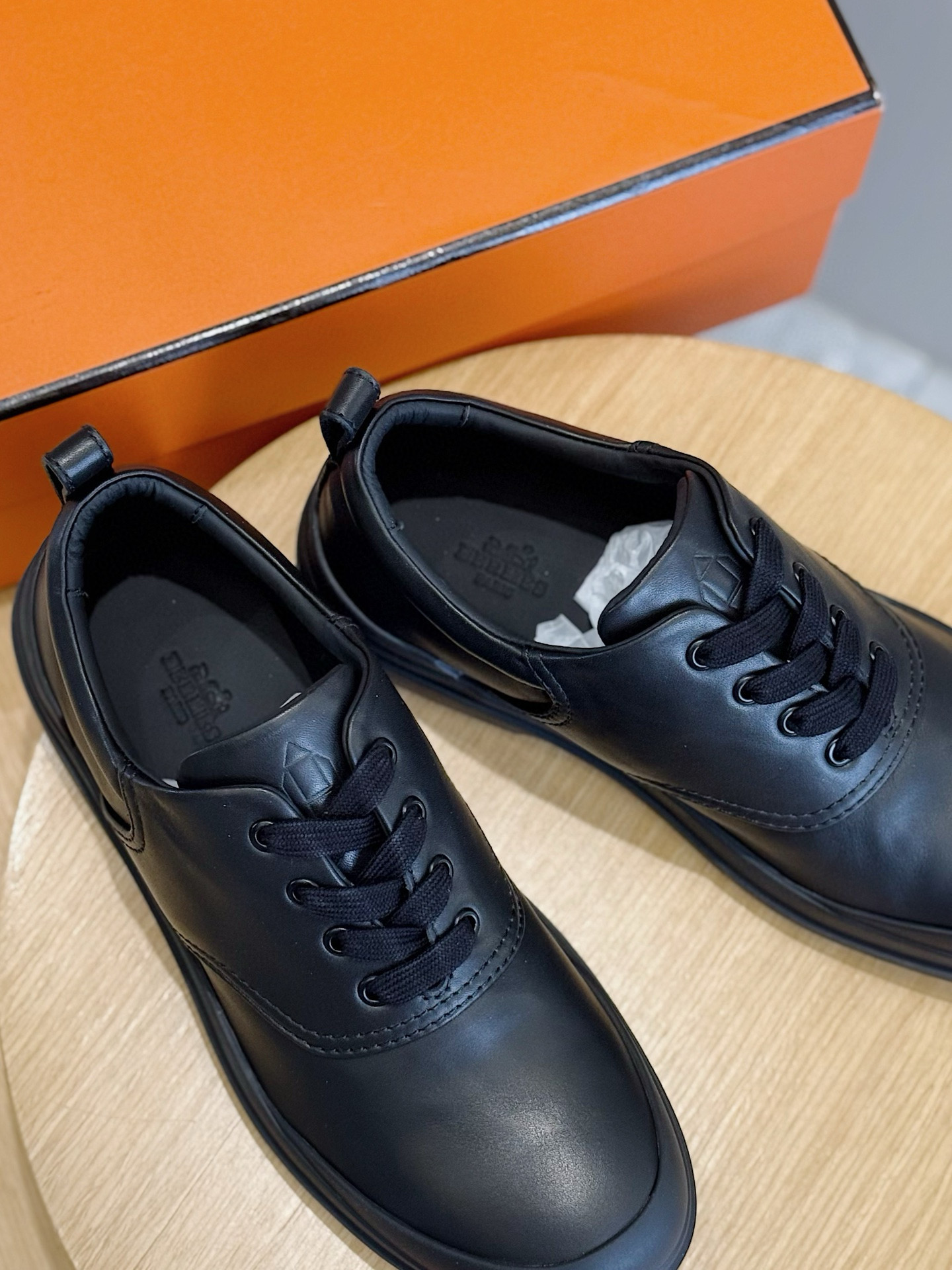 Hermes Leather Shoes Cow Leather Black M-l-s