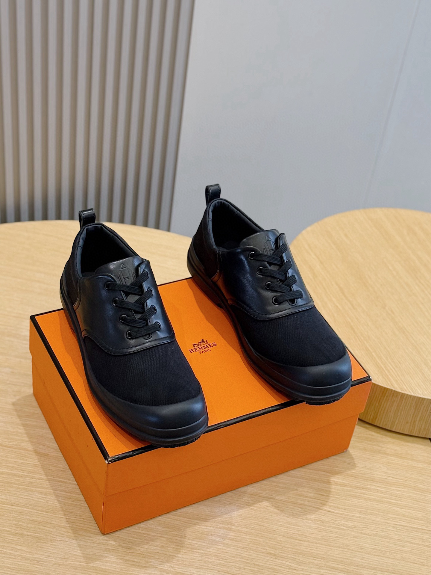 Hermes Leather Shoes Cow Leather Black M-l-s