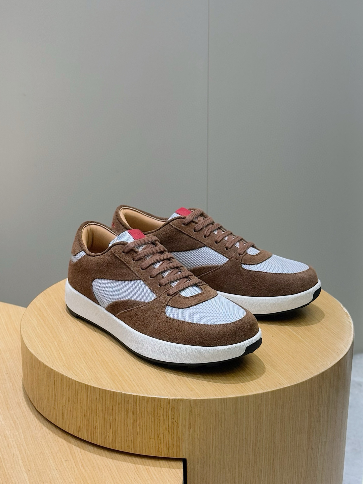 Male Sneakers Red Breathable S