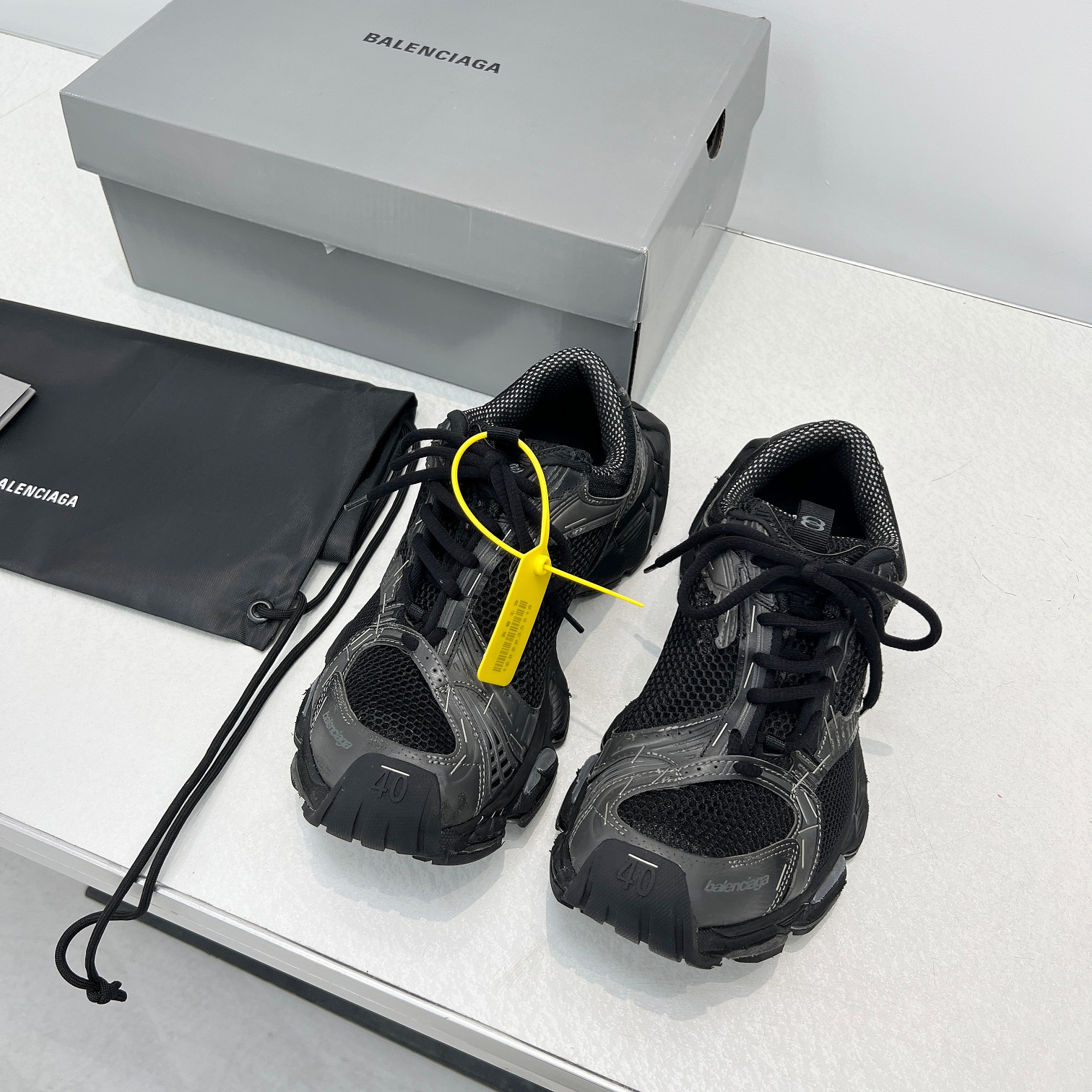 Balenciaga Running Shoes Mesh Black Breathable M-l