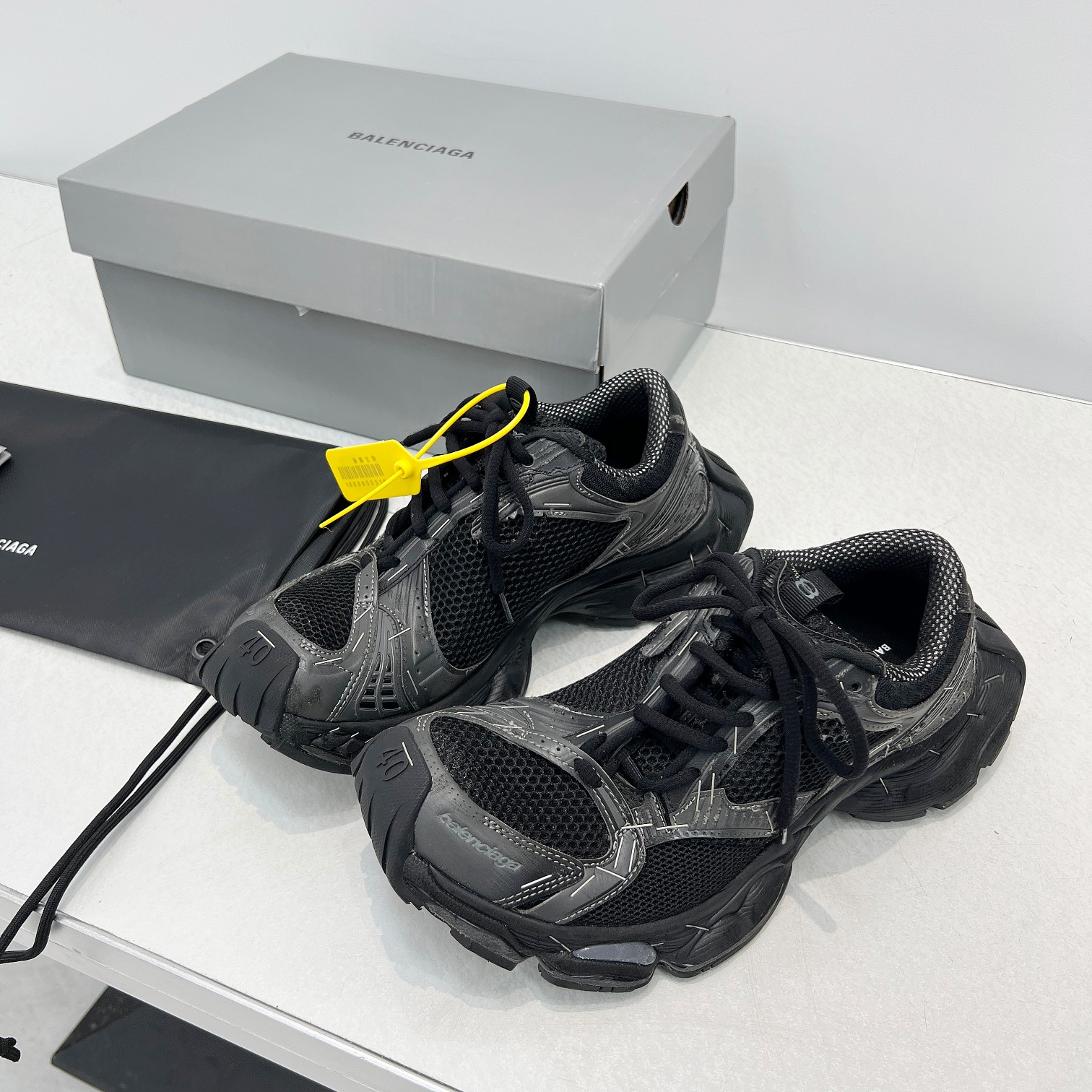 Balenciaga Running Shoes Mesh Black Breathable M-l
