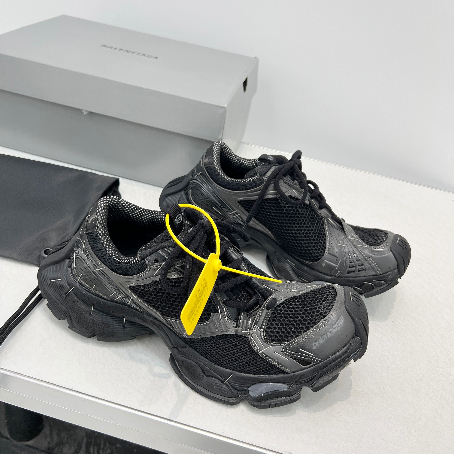 Balenciaga Running Shoes Mesh Black Breathable M-l