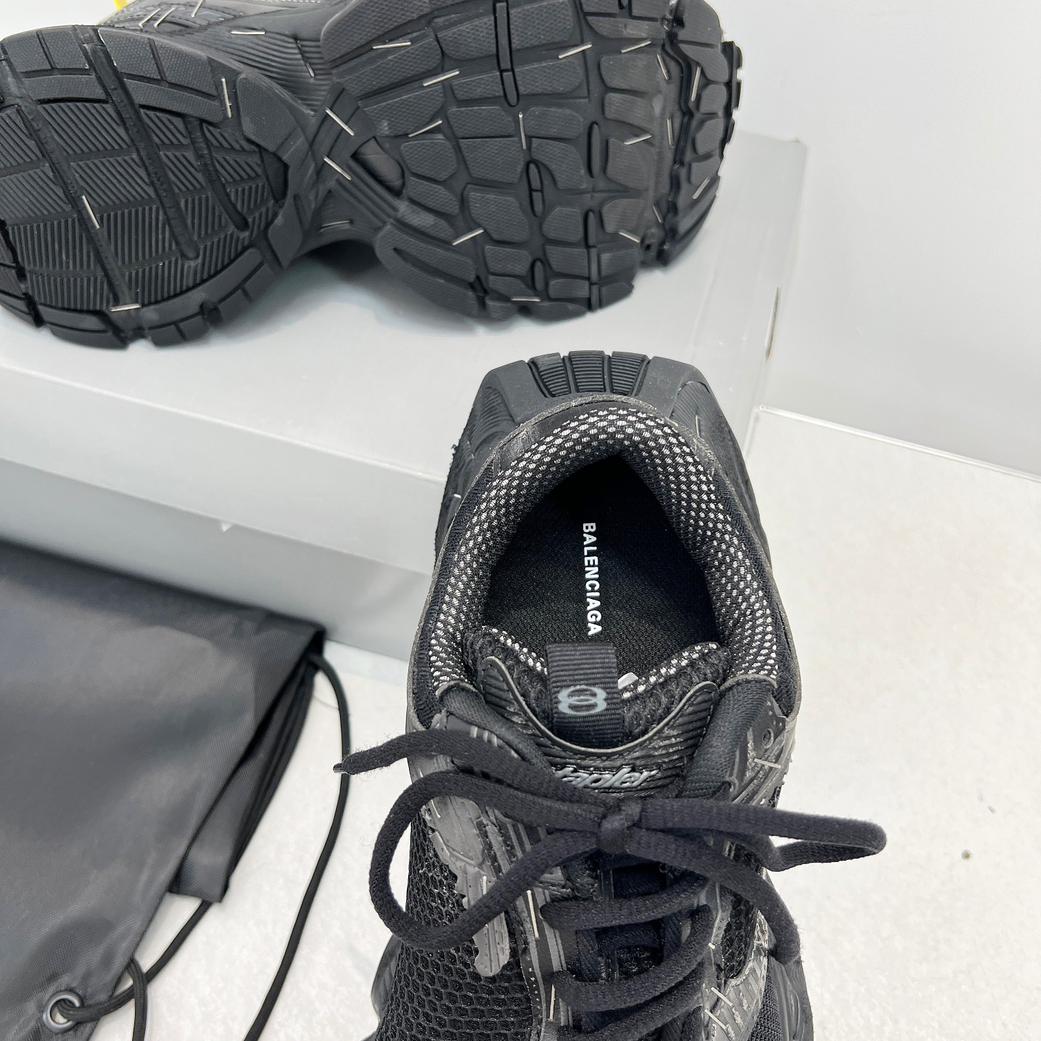 Balenciaga Running Shoes Mesh Black Breathable M-l