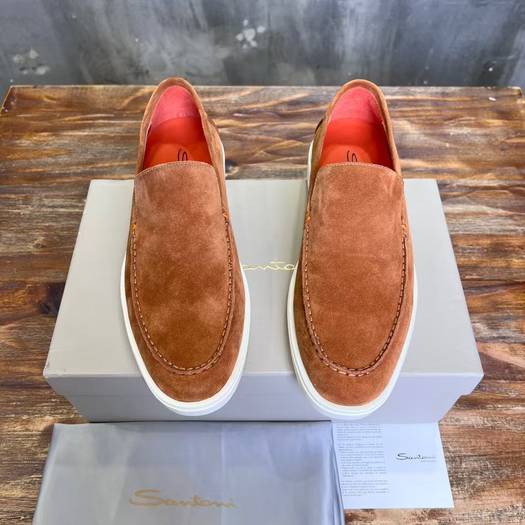 Santoni Male Leather Shoes Real Leather Breathable 45-s