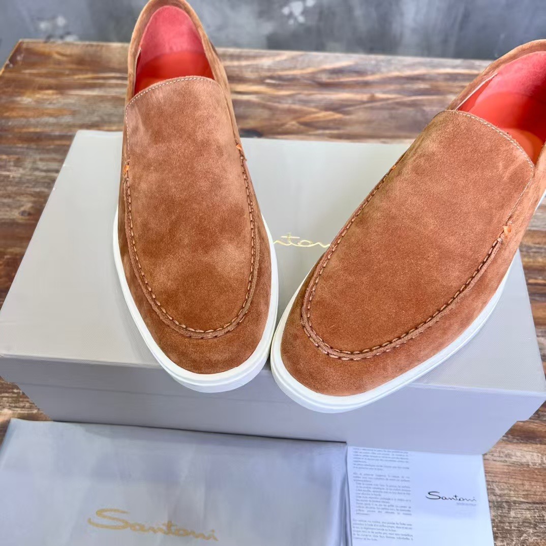 Santoni Male Leather Shoes Real Leather Breathable 45-s