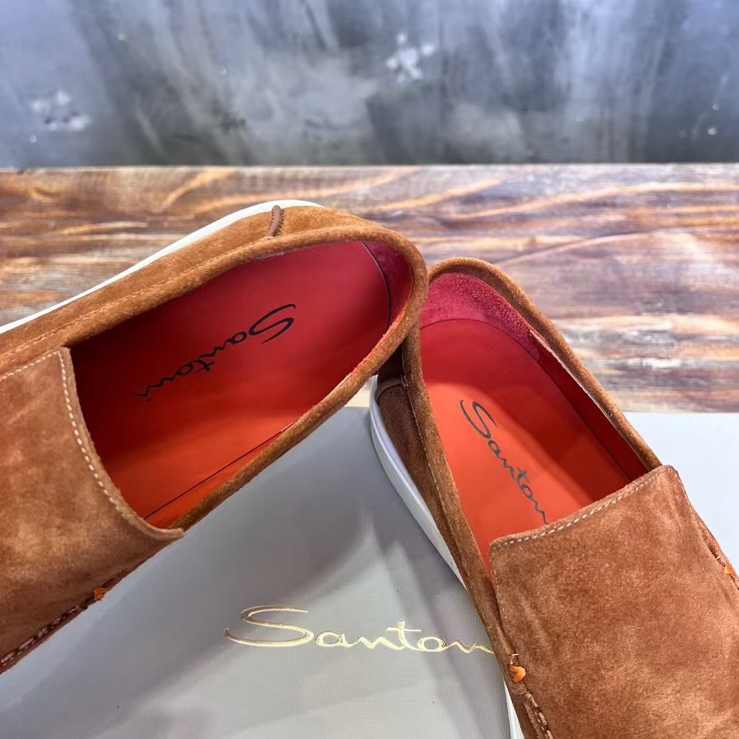 Santoni Male Leather Shoes Real Leather Breathable 45-s