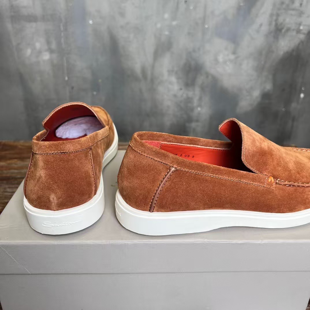 Santoni Male Leather Shoes Real Leather Breathable 45-s