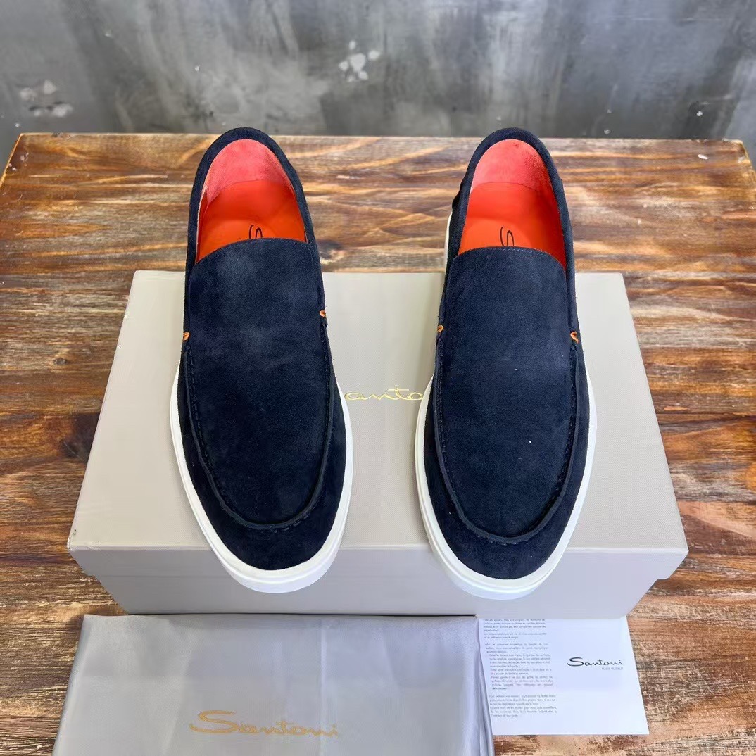 Santoni Male Leather Shoes Real Leather Breathable 45-s