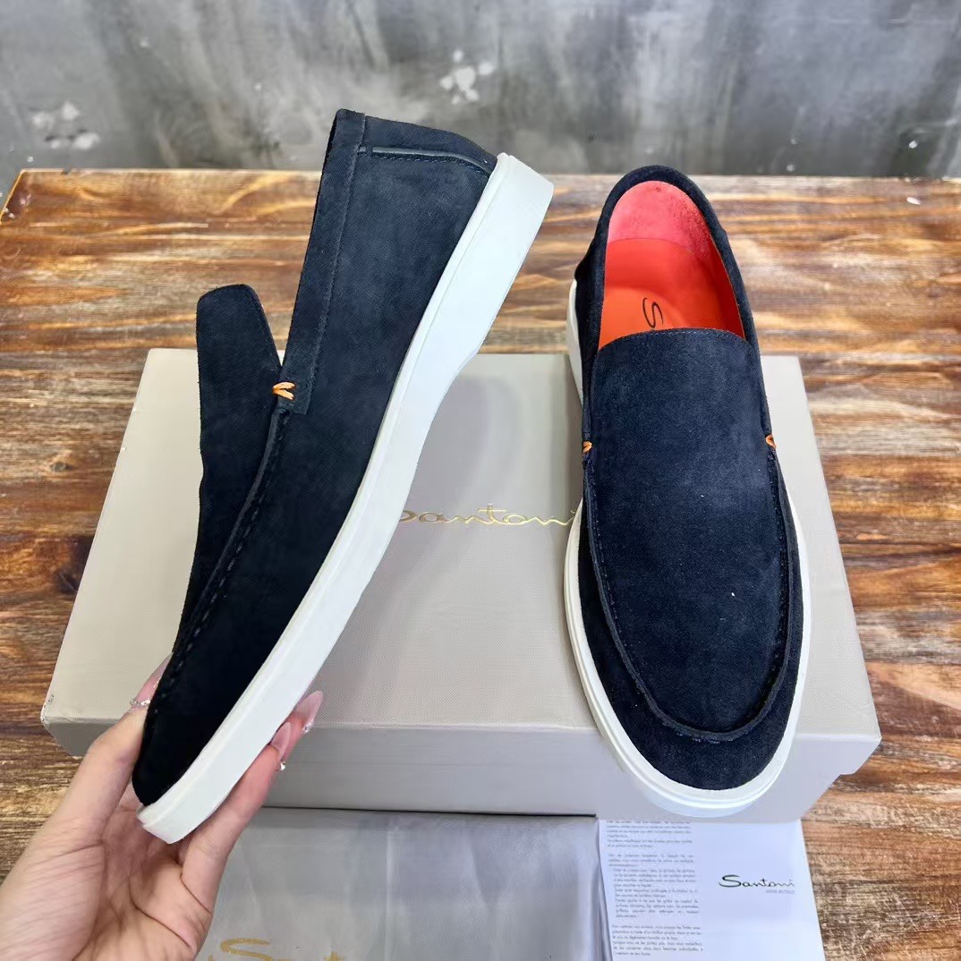 Santoni Male Leather Shoes Real Leather Breathable 45-s