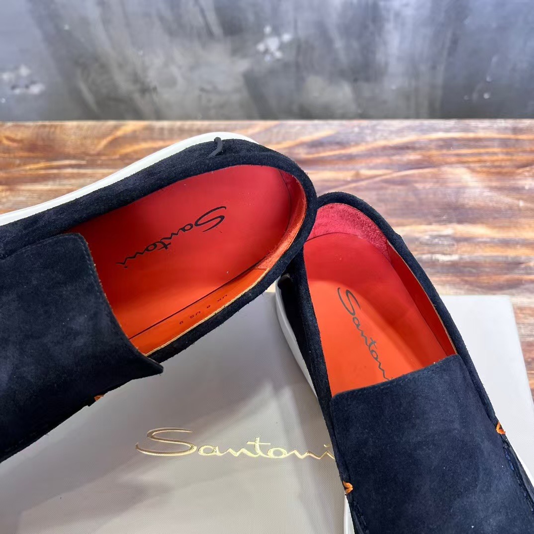 Santoni Male Leather Shoes Real Leather Breathable 45-s