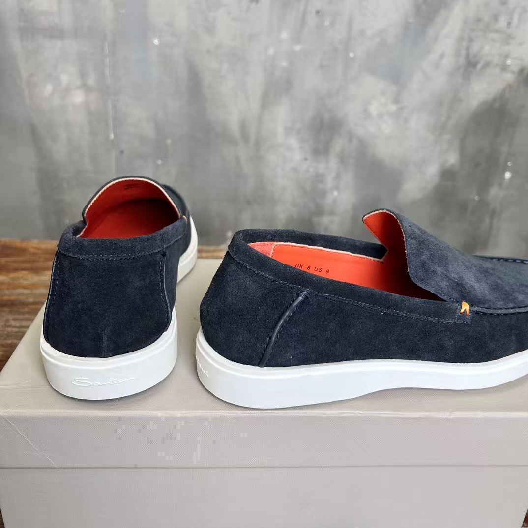 Santoni Male Leather Shoes Real Leather Breathable 45-s